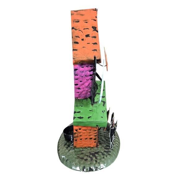 Halloween Haunted House Tealight Candle Holder Set of 2 Metal Ghost Pumpkin - Picture 5 of 12